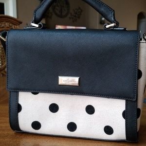 Kate Spade Polka Dot Leather and Canvas Small Bag